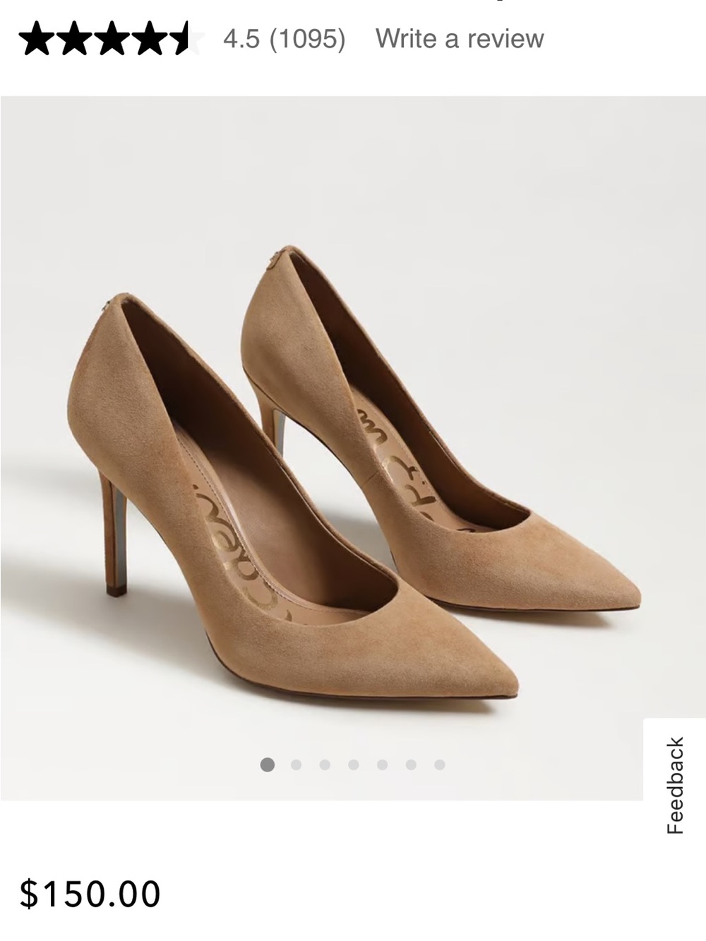 Sam Edelman Women's Hazel Green Suede Pointed Toe Pump - Picture 11 of 11